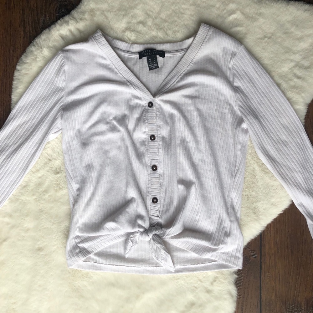 Cropped ribbed shirt